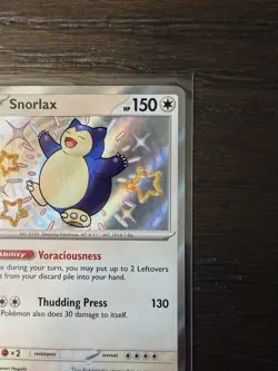 Pokemon Snorlax Paldean Fates Shiny Rare Holo 202/091 English (Baby Shiny) - Image 3