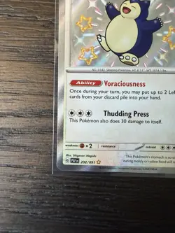 Pokemon Snorlax Paldean Fates Shiny Rare Holo 202/091 English (Baby Shiny) - Image 4
