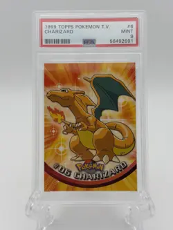 1999 Topps Pokemon T.V. Charizard #6 – PSA 9 (Mint) Free Shipping - Image 1