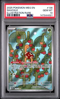 Pokemon Mega Evolution Shuckle 136/132 Illustration Rare Full Art PSA 10 GEM - Image 1