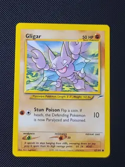 1x - Gligar - 67/105 - Common - Unlimited Edition MP/HP, English Pokemon Neo - Image 1