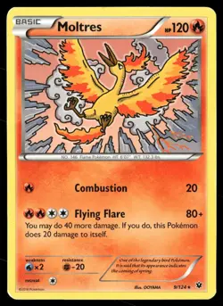Moltres 9/124 Fates Collide Pokemon LP - Image 1