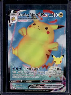 2021 Pokemon SWSH Celebrations Surfing Pikachu VM Full Art #009/025 - Image 1