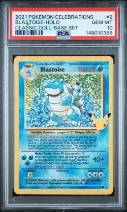 2021 POKEMON CELEBRATIONS CLASSIC COLLECTION #2 BLASTOISE-HOLO PSA 10 - Image 1