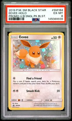 2019 POKEMON SM BLACK STAR PROMO #SM184 EEVEE-HOLO PSA 6 - Image 1