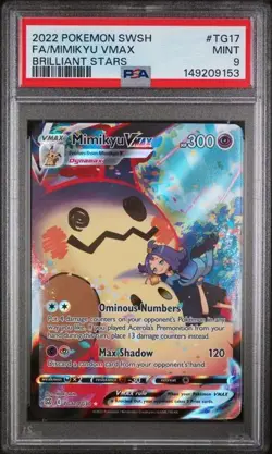 2022 POKEMON SWORD & SHIELD BRILLIANT STARS #TG17 FULL ART/MIMIKYU VMAX PSA 9 - Image 1