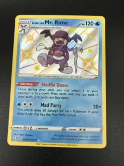Galarian Mr. Rime SV021/SV122 SHINY HOLO RARE SWSH Shining Fates Pokemon NM 2021 - Image 1