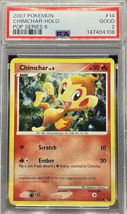 2007 POKEMON POP SERIES 6 CHIMCHAR-HOLO 14 - Image 1