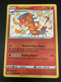 Centiskorch SHINY ULTRA RARE SV019/SV122 SWSH Shining Fates Pokemon NM HOLO 2021 - Image 1