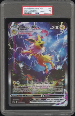 2021 POKEMON SWSH BLACK STAR PROMO JUMBO #184 FULL ART/JOLTEON VMAX PSA 7 - Image 1