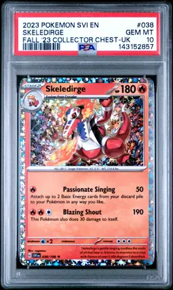 2023 POKEMON SVI EN-SCARLET & VIOLET 2023 COLLECTOR CHEST #038 SKELEDIRGE PSA 10 - Image 1