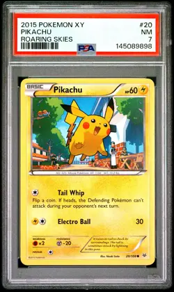 2015 POKEMON XY ROARING SKIES #20 PIKACHU PSA 7 - Image 1