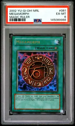 2002 YU-GI-OH! MRL-MAGIC RULER #061 MEGAMORPH PSA 6 - Image 1