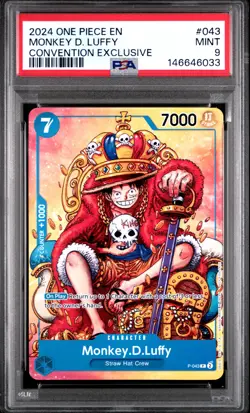 2024 ONE PIECE PROMOS CONVENTION EXCLUSIVE #043 MONKEY D. LUFFY PSA 9 - Image 1
