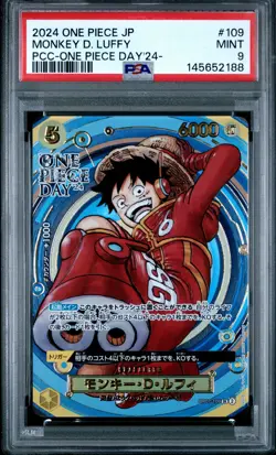2024 ONE PIECE JAPANESE PREMIUM COLLECTION OP DAY'24 #109 MONKEY D. LUFFY PSA 9 - Image 1