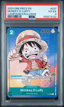 2023 ONE PIECE PROMOS CAMPAIGN EXCLUSIVE #037 MONKEY D. LUFFY PSA 4 - Image 1
