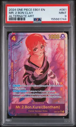 2024 ONE PIECE EB01-MEMORIAL COLLECTION ALTERNATE ART #061 MR. 2 BON CLAY PSA 9 - Image 1