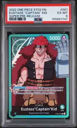 2022 ONE PIECE STARTER DECK ST02-WORST GENERATION EUSTASS "CAPTAIN" KID PSA 6 - Image 1