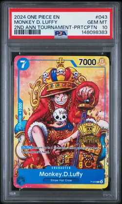 2024 ONE PIECE PROMOS TOURNAMENT-PARTICIPATION #043 MONKEY D. LUFFY PSA 10 - Image 1