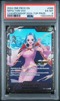 2024 ONE PIECE PROMOS CHAMPIONSHIP 2024-TOP PRIZE #086 NEFELTARI VIVI PSA 6 - Image 1