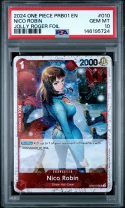 2024 ONE PIECE PRB01-PREMIUM BOOSTER THE BEST-JOLLY ROGER FOIL NICO ROBIN PSA 10 - Image 1