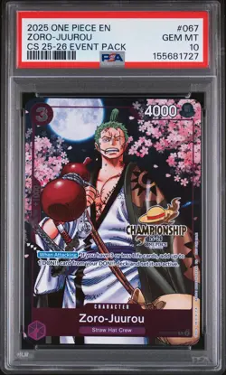 2025 ONE PIECE CHAMPIONSHIP 2025-26 EVENT PACK #067 ZORO-JUUROU PSA 10 - Image 1