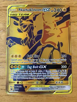 Pokemon Pikachu & Zekrom GX Tag Team Jumbo Promo Card SM248 OVERSIZED - Image 1