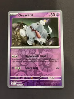 Greavard - 105/198 - Scarlet & Violet - Reverse Holo - Common Pokemon TCG Card - Image 1