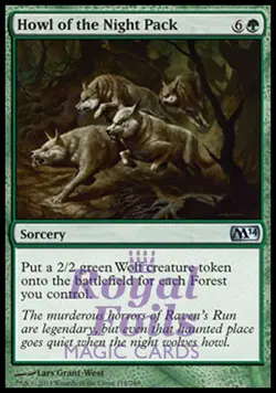Howl of the Night Pack 2x FOIL MTG M14 Core Set Uncommon MINT green - Image 1