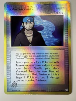 Archie 71/95 Uncommon Reverse Holo Pokemon Card Ex Team Magma vs Team Aqua - Image 1