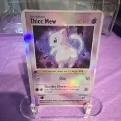 Pokemon Thicc Mew LV.12 #25 Holo Card 40 HP 10/30 Attack Psychic - Image 1