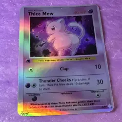 Pokemon Thicc Mew LV.12 #25 Holo Card 40 HP 10/30 Attack Psychic - Image 3