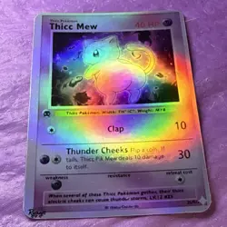 Pokemon Thicc Mew LV.12 #25 Holo Card 40 HP 10/30 Attack Psychic - Image 4