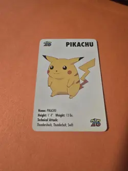 Pokemon Pikachu #25 Pokemon Trading Card Game Mini KFC 1998 Nintendo - Image 1