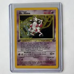 Pokemon TCG Mr. Mime Jungle Holo Card 6/64 Unlimited 1st Edition Holo Rare - Image 1