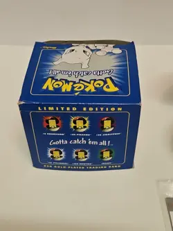 Pokemon Mewtwo 23K Gold-Plated Trading Card 1999 Blue Box With CoA - Image 3