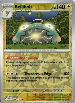 Bellibolt - 078/197 SV03: Obsidian Flames Pokemon Card TCG - Image 1