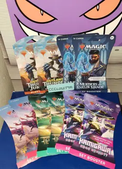 Magic the Gathering Sleeved Booster Packs Play & Set Boosters X10 Mixed Lot - Image 1