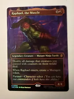 Raphael, the Muscle ** FOIL BORDERLESS ** Teenage Ninja Mutant Turtles MTG - Image 1