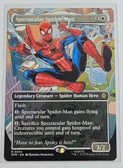 1x Spectacular Spider-Man 0014, Borderless Regular Marvel Spider-Man, Magic, MTG - Image 1