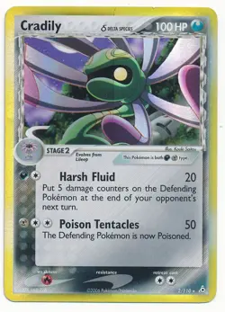2006 POKEMON EX DRAGON FRONTIERS DELTA SPECIES CRADILY HOLO #2/110 MINT - Image 1