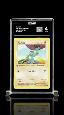 1st Edition Machop 1999 WOTC Pokemon Baset Set 52/102 TAG 4 VG /EX Card! - Image 4