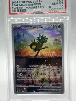 2024 POKEMON SVP EN-SV BLACK STAR PROMO #123 TEAL MASK OGERPON TM ETB PSA 10 - Image 3