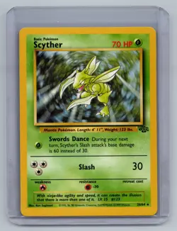 Pokemon TCG Scyther Jungle 26/64 Regular Unlimited Non-Holo Rare LP/MP - Image 1