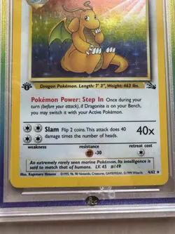 Pokemon Fossil Dragonite 1st Edition Holo Rare #4/62 RCG 1999 English 100 HP - Image 5