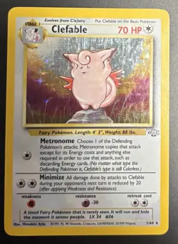 Pokemon Clefable Jungle Set Holo Rare 1/64 Unlimited Vintage Card TCG GR - Image 2