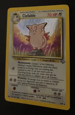 Pokemon Clefable Jungle Set Holo Rare 1/64 Unlimited Vintage Card TCG GR - Image 5