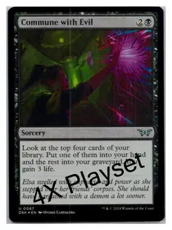 (4X) FOIL Commune with Evil Duskmourn - MTG Magic the Gathering Card - Image 1