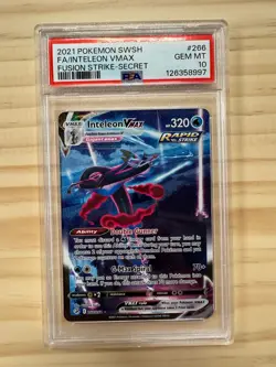 Pokemon Inteleon VMAX 266/264 Fusion Strike Secret Rare PSA 10 - Image 1