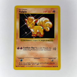 MISPRINT BLUE SMUDGE VULPIX 68/102 BASE SET SHADOWLESS MP POKEMON - Image 1